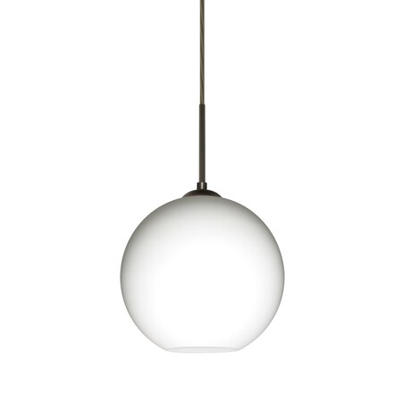 Besa Lighting Coco 8 Pendant, Opal Matte, Bronze Finish, 1x60W Incandescent 1JT-COCO807-BR